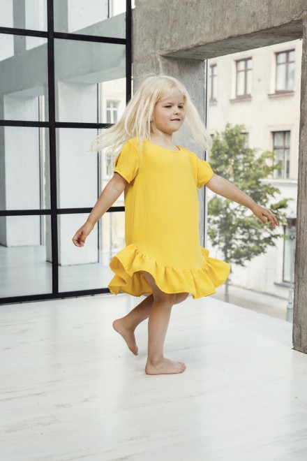 "Mini casual" yellow dress