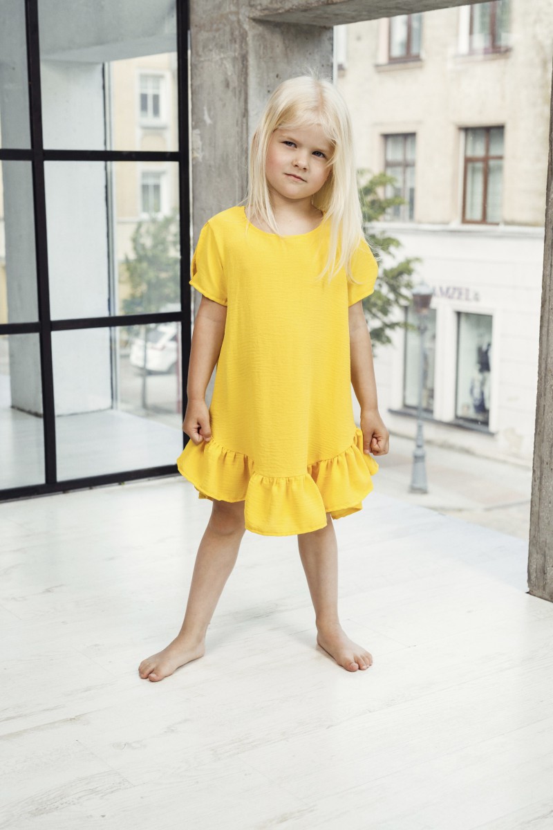"Mini casual" yellow dress – photo 3