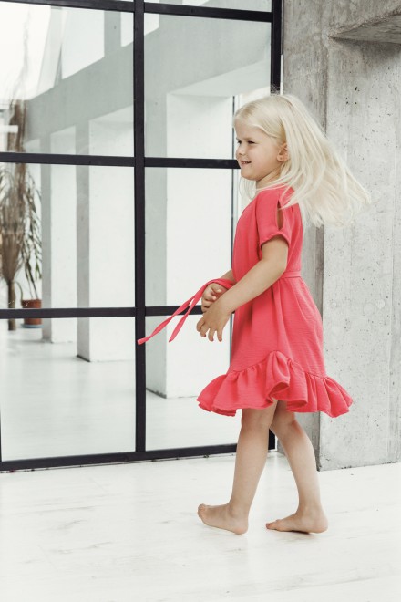 "Mini casual" coral dress – another view