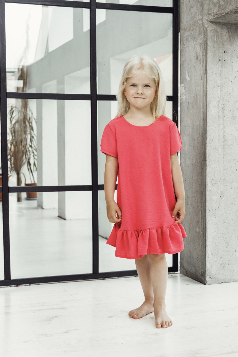 "Mini casual" coral dress – photo 4