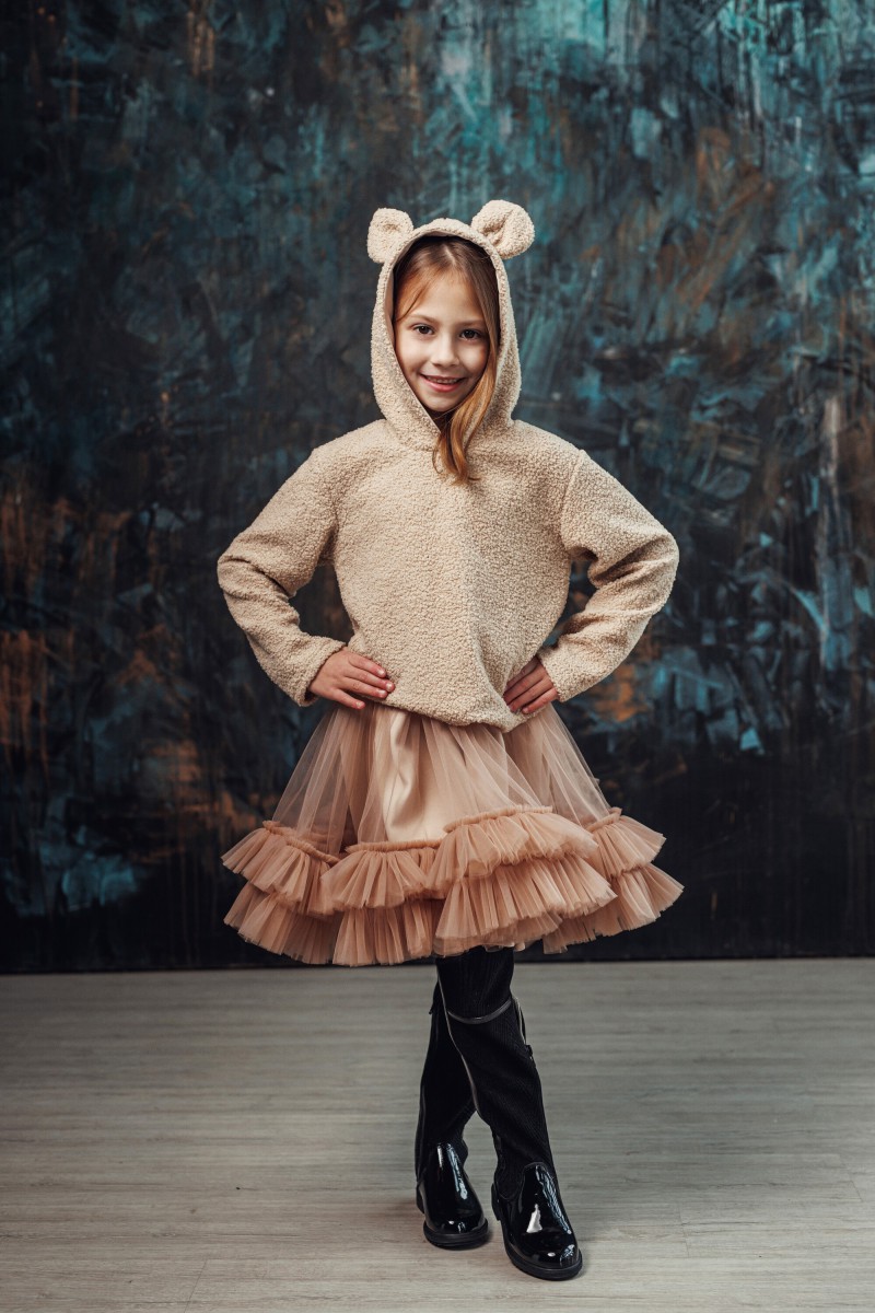 Sand Teddy jumper with ears