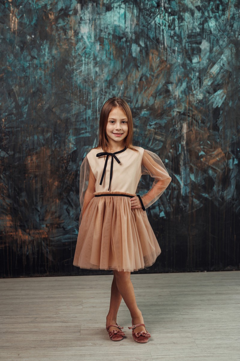 "Mini brown sugar" girl's tulle dress – photo 3
