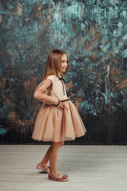 "Mini brown sugar" girl's tulle dress