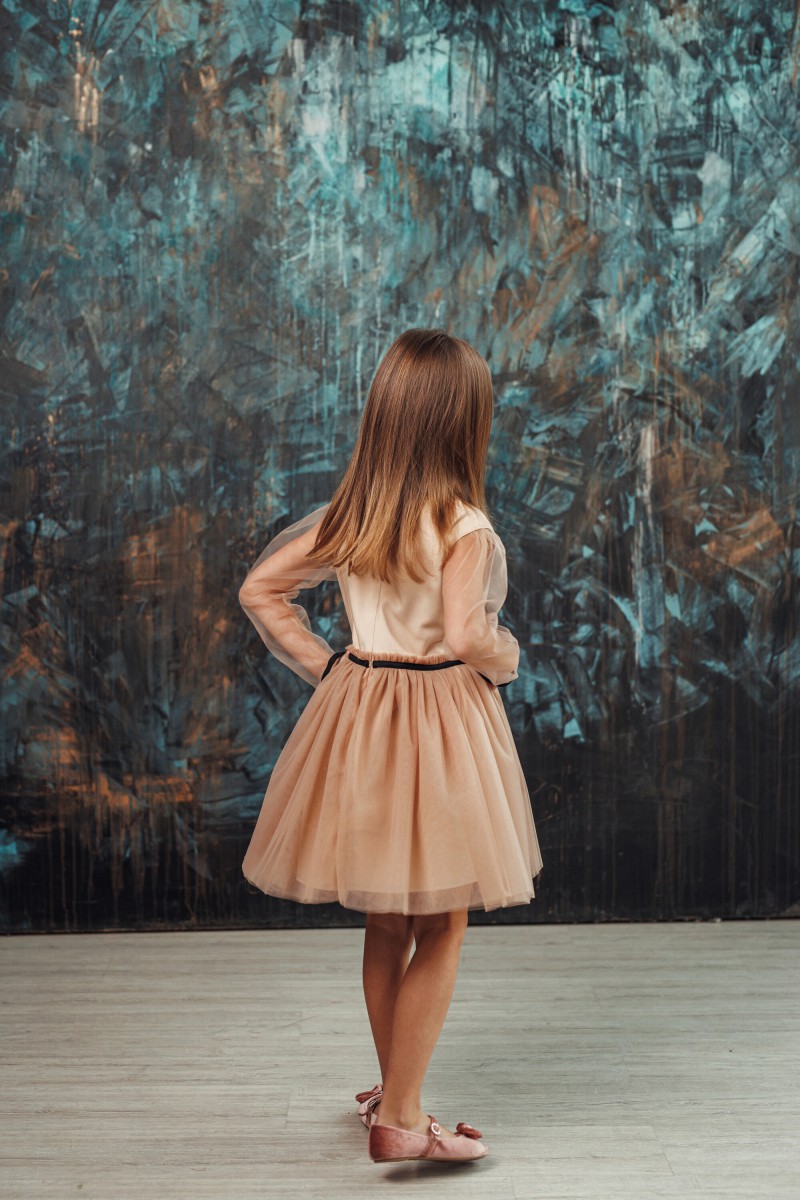"Mini brown sugar" girl's tulle dress – photo 4