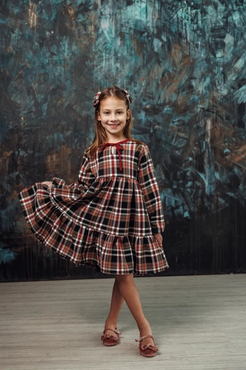 ,,Mini chocolate" mergaitės suknelė