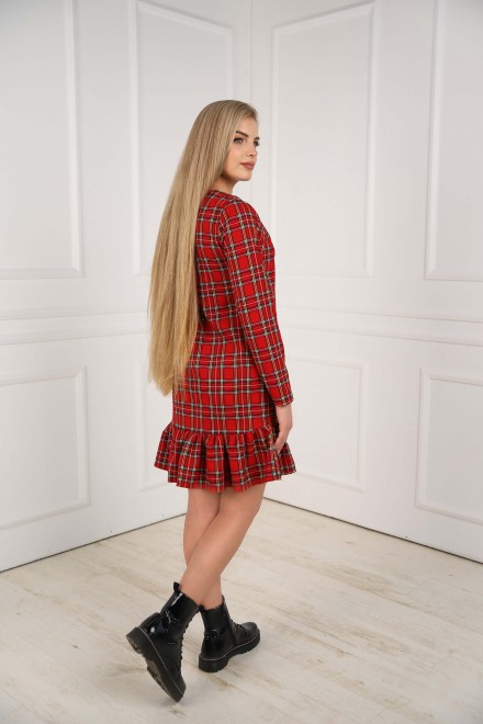 Red checked dress – another view