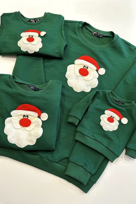 Men's green Christmas jumper with Santa – another view