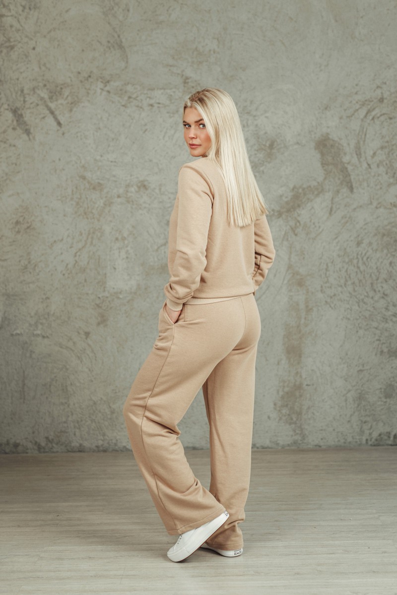 Caramel lounge set with wide-leg trousers – photo 2