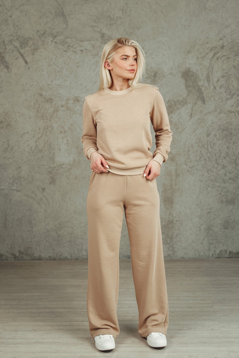 Caramel lounge set with wide-leg trousers – photo 3