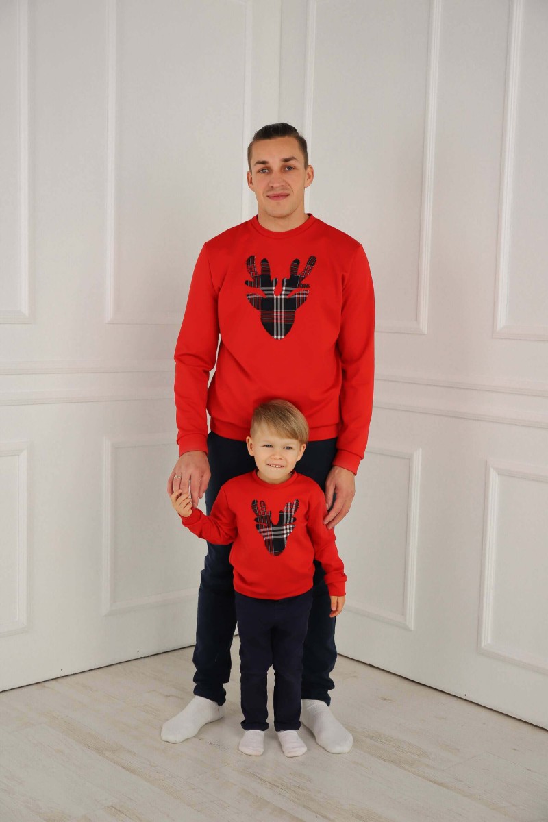 Men's Christmas jumper with a checked reindeer – photo 3