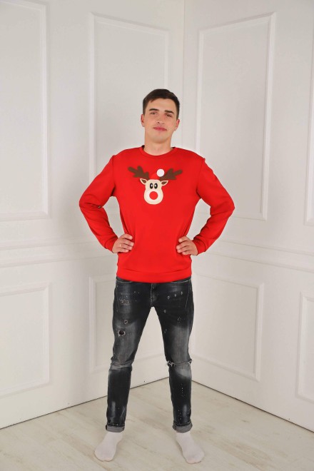 Men's Christmas jumper with a reindeer
