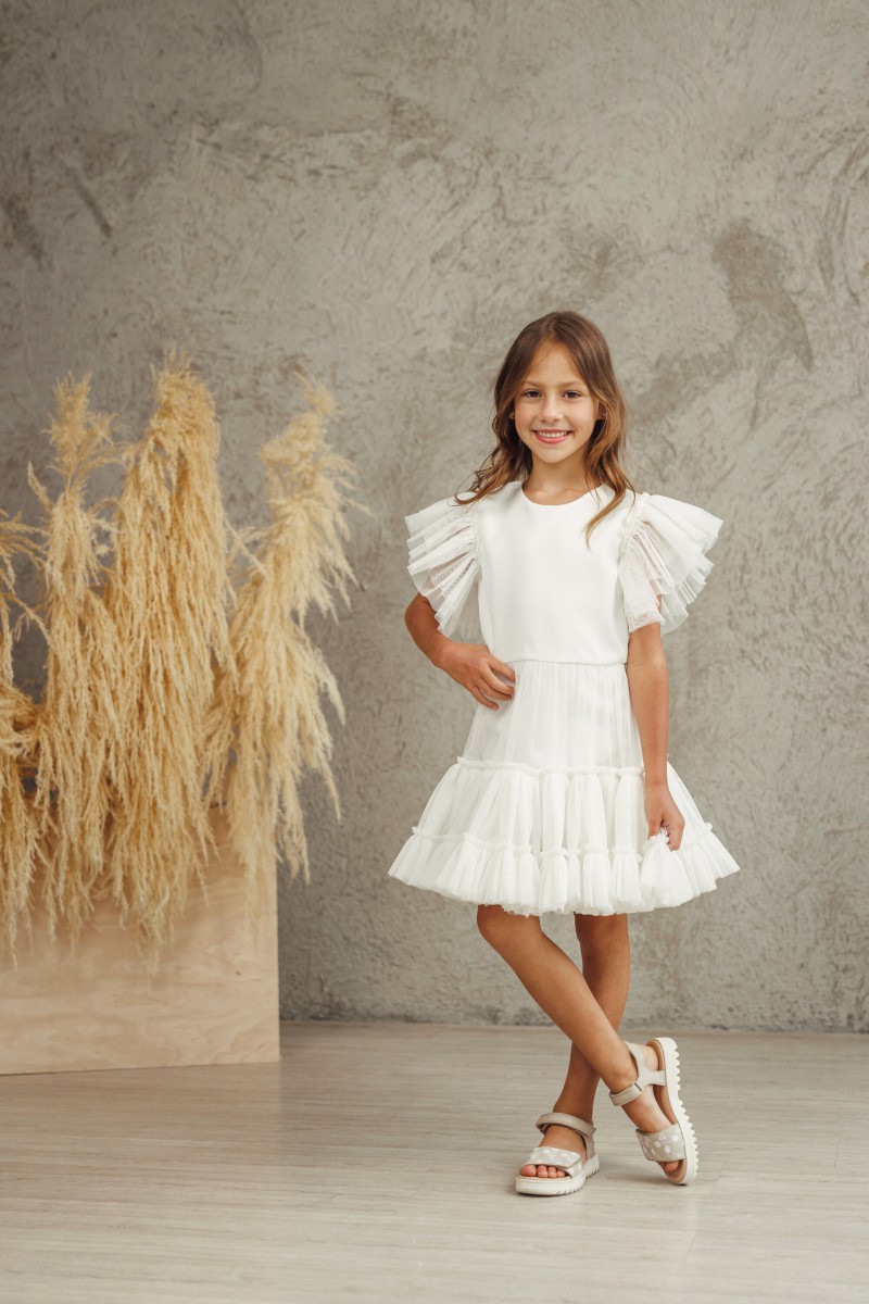 "Mini Luna" white tulle dress – photo 4