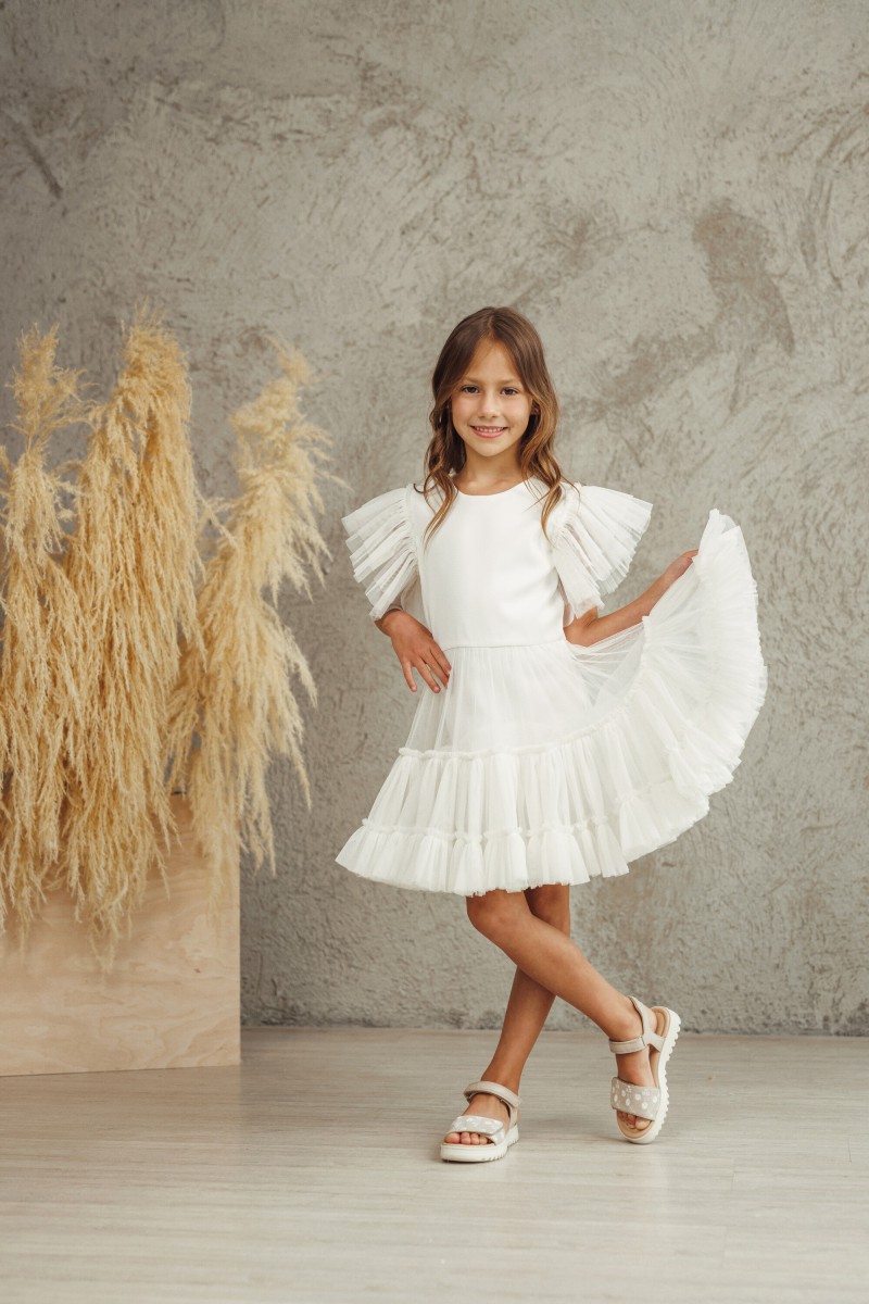 "Mini Luna" white tulle dress – photo 3