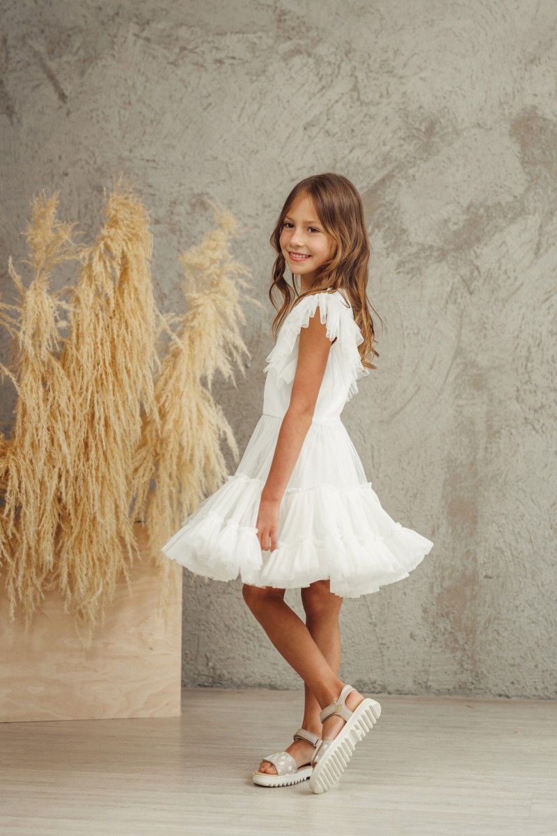 "Mini Luna" white tulle dress – photo 5