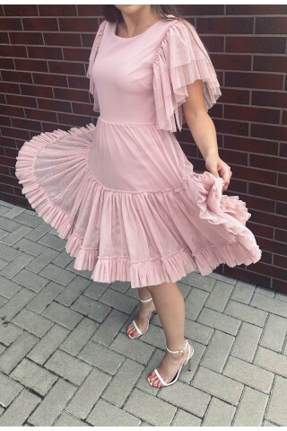 ,,Luna" balta tiulinė suknelė