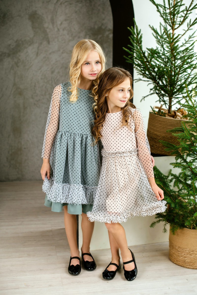 Cream polka dot tulle dress – photo 4