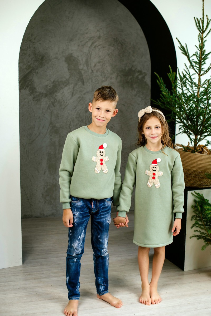 Girl's pale green dress with gingerbread – photo 4