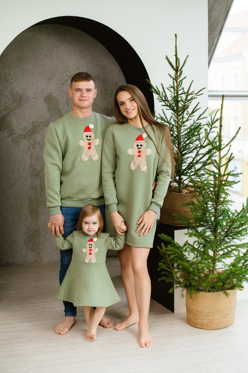 Girl's pale green puffy dress with gingerbread – photo 4
