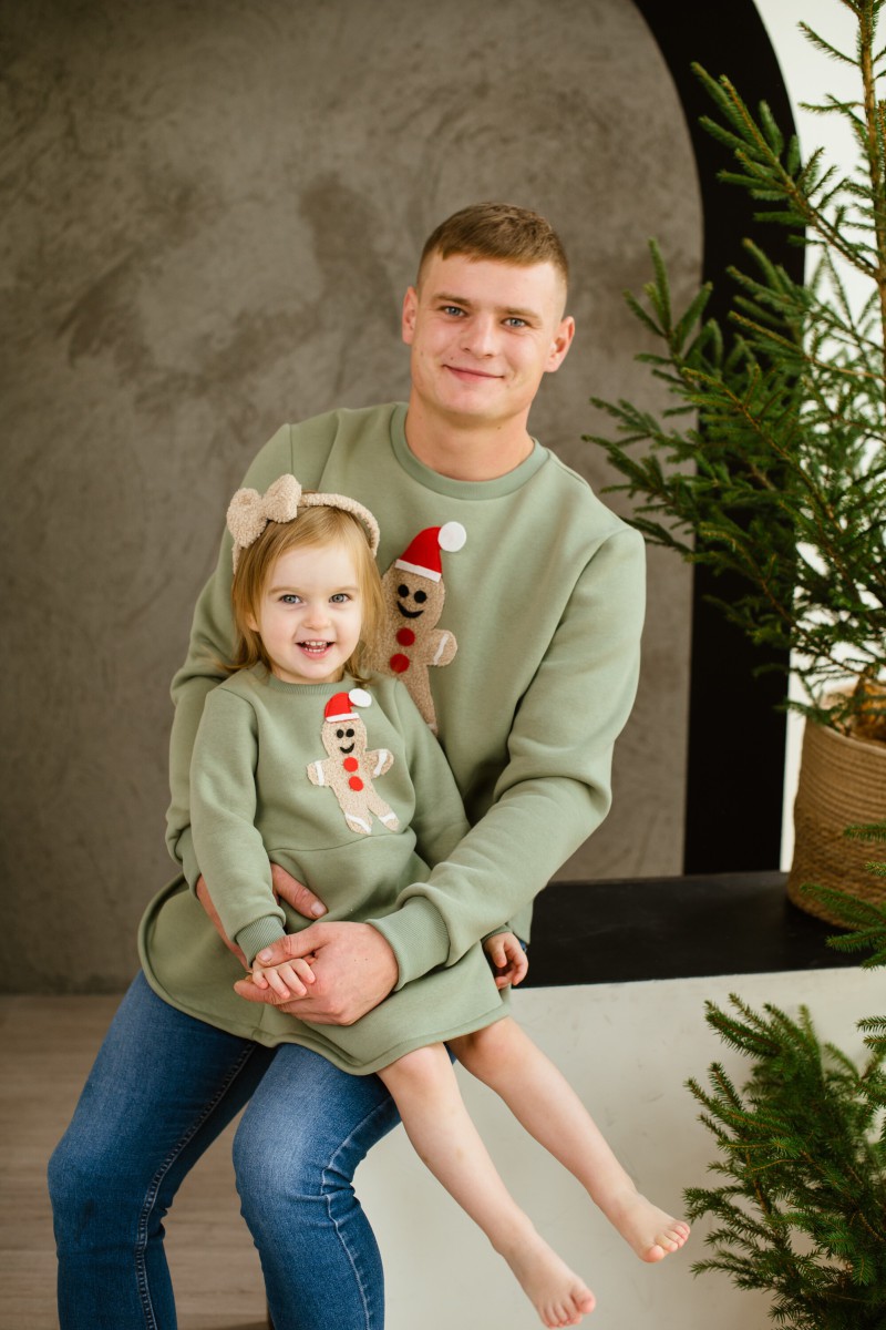 Girl's pale green puffy dress with gingerbread – photo 6