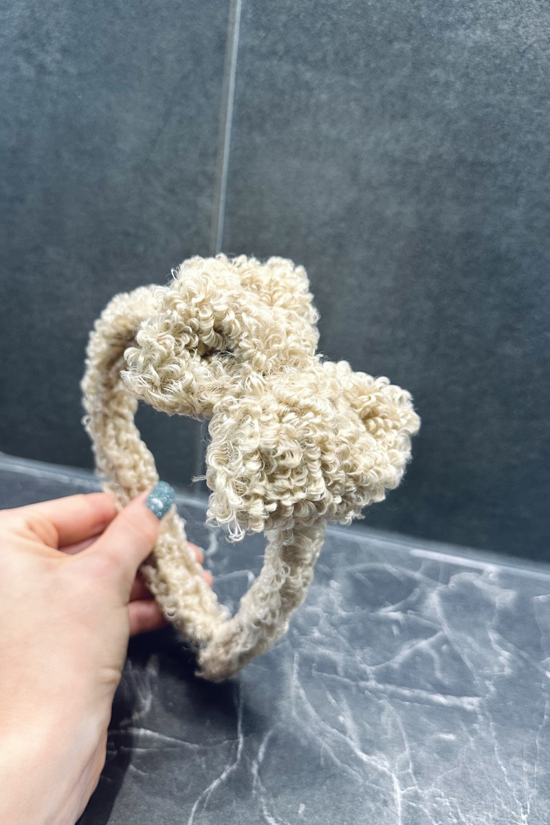 Soft "Teddy" reindeer headband with a bow