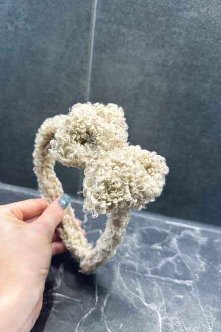 Soft "Teddy" reindeer headband with a bow