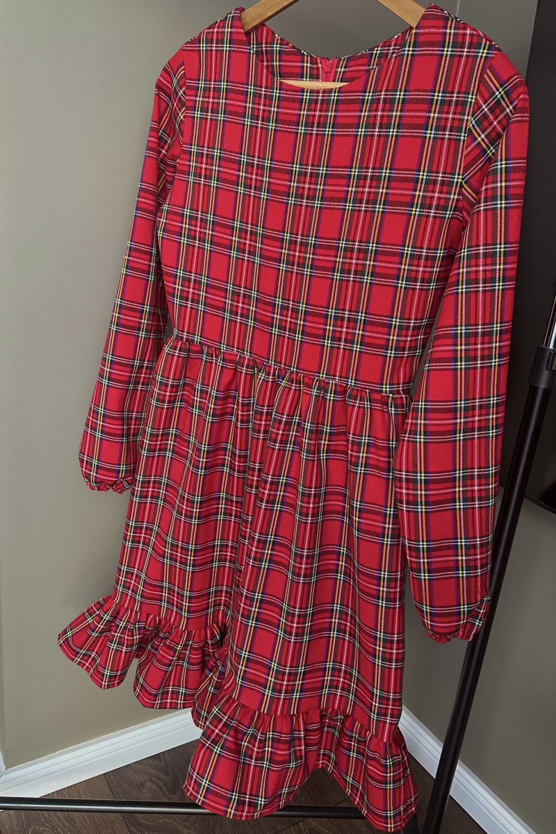 "Mini plaid green and red" girl's dress – photo 4