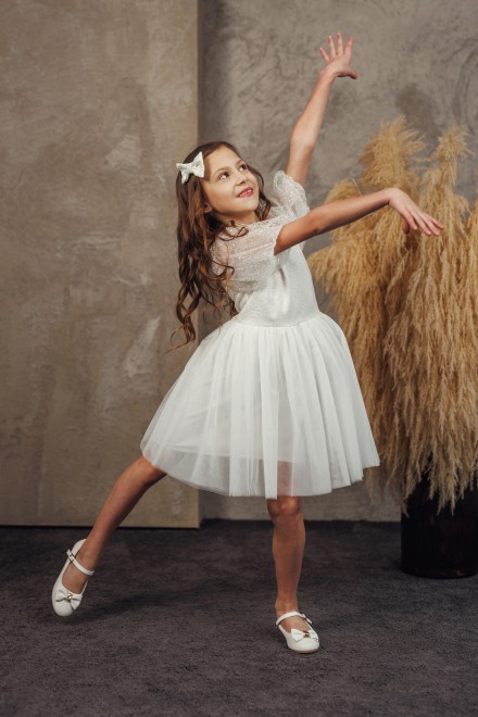 "Mini white spangle" tulle dress