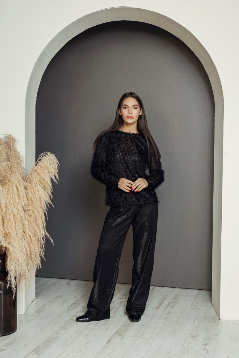 "Black sparkle" trousers