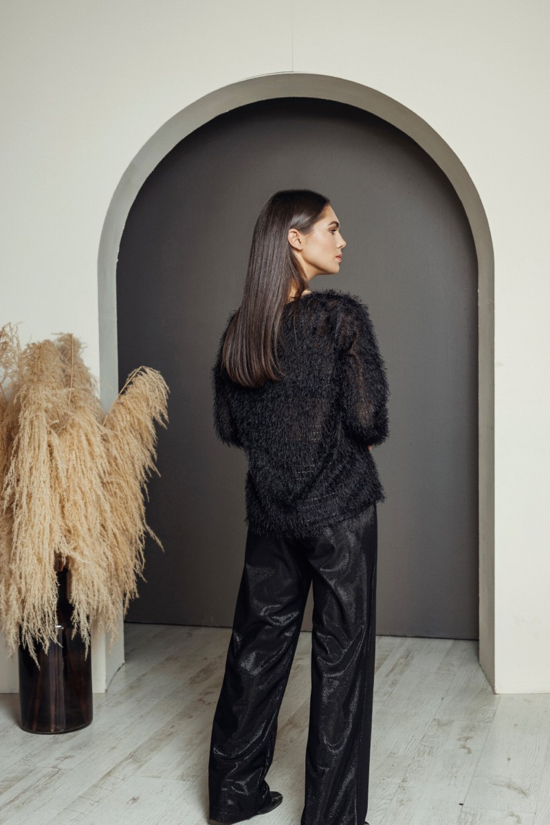"Black sparkle" trousers – photo 3