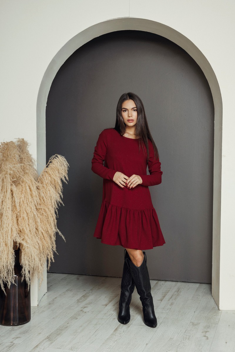 "Burgundy" shiny dress – photo 2