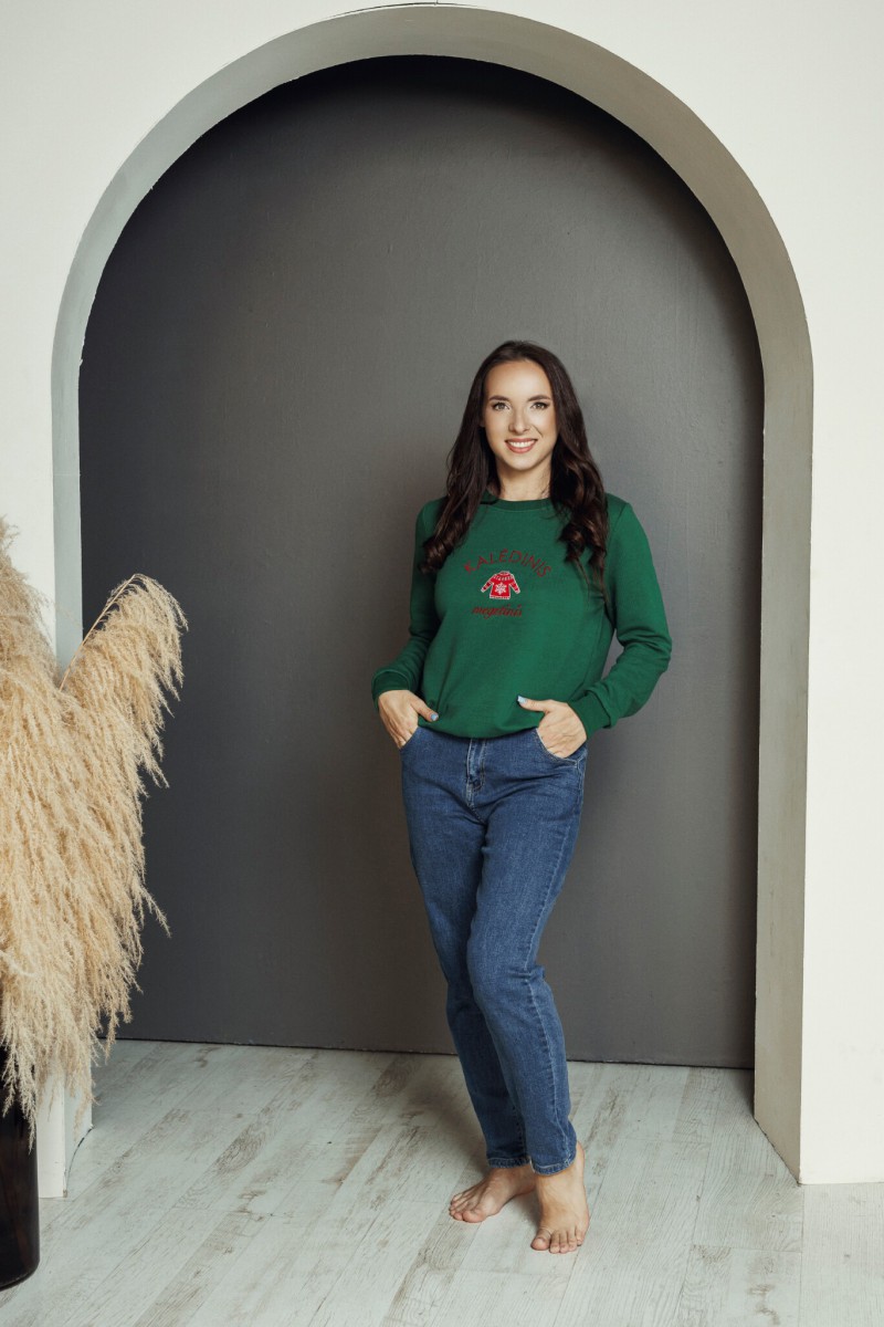Women's Christmas jumper, green S