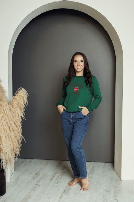Women's Christmas jumper, green S
