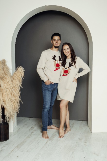 Sand Christmas dress with Rudolf – another view