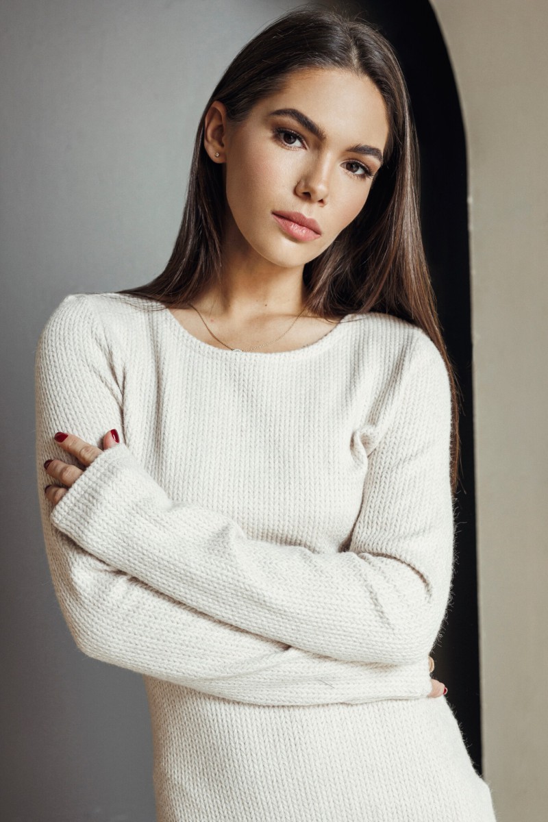 "Smooth" knitted sand dress – photo 3