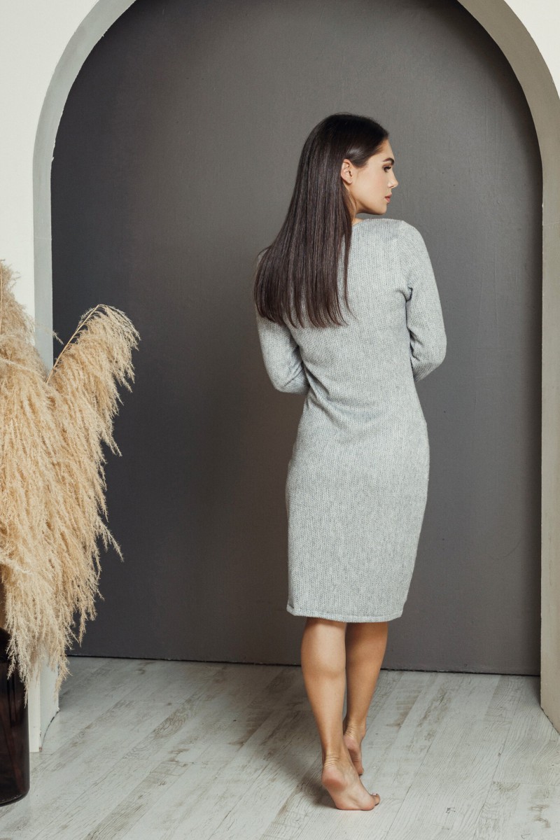"Smooth" knitted grey dress – photo 3