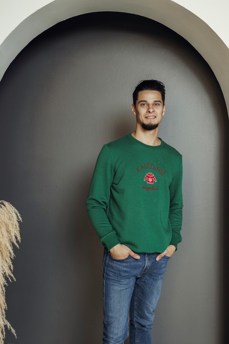 Men's Christmas jumper, green