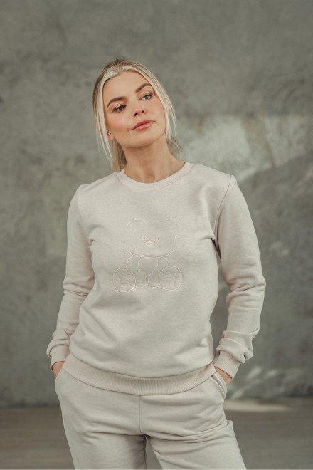 Light sand DZAN jumper with a teddy bear