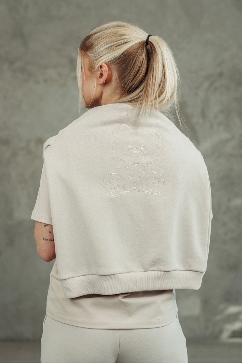 Light sand DZAN jumper with a teddy bear – photo 2