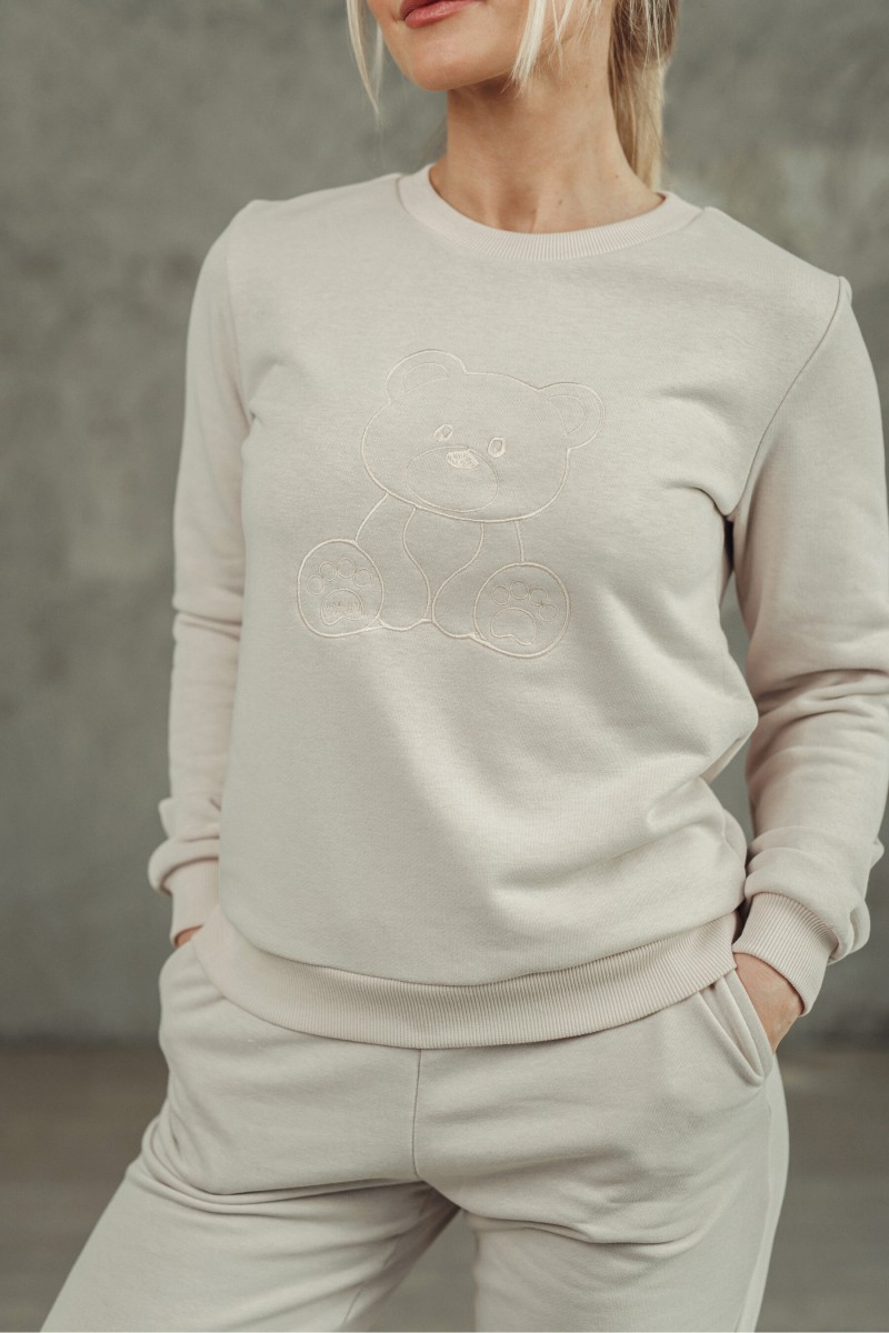 Light sand DZAN jumper with a teddy bear – photo 3