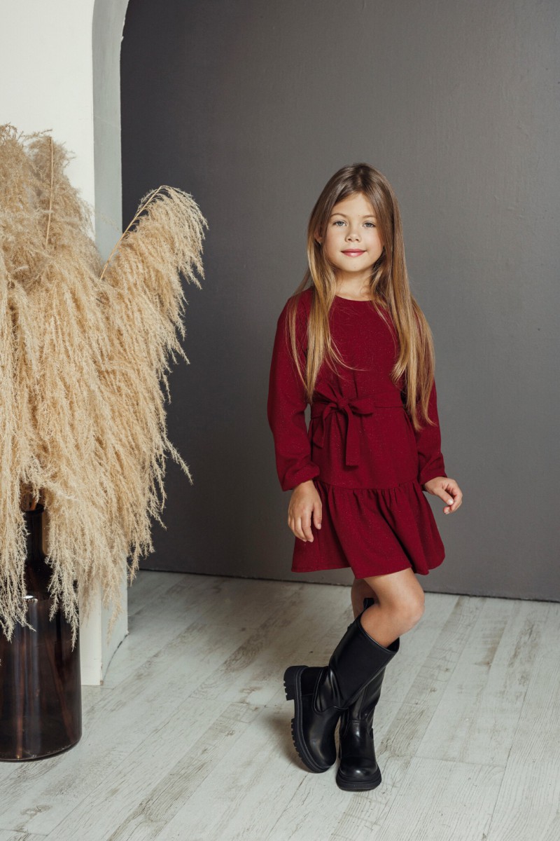 "Mini Burgundy" girl's dress
