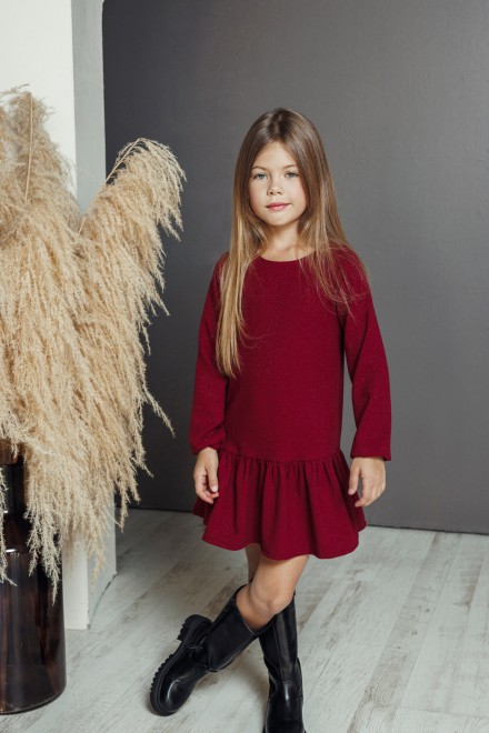 "Mini Burgundy" girl's dress – another view