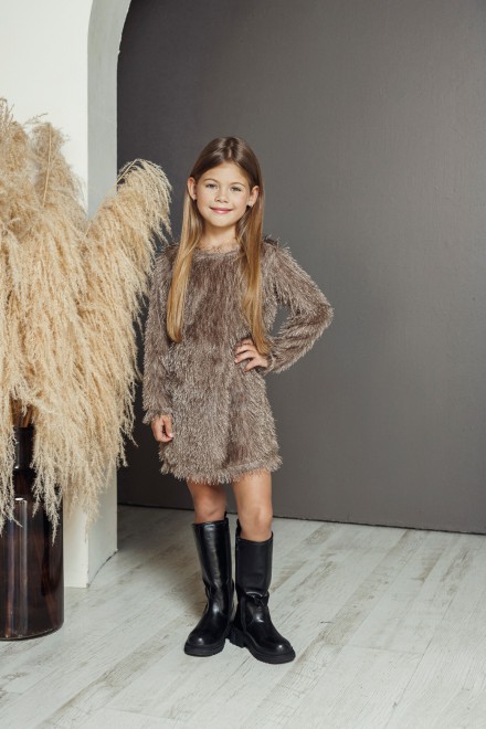 Fluffy chocolate girl's dress
