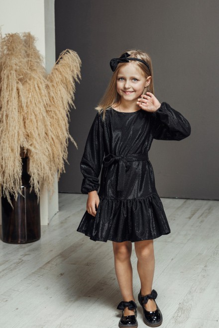 "Mini black shiny" girl's dress – another view