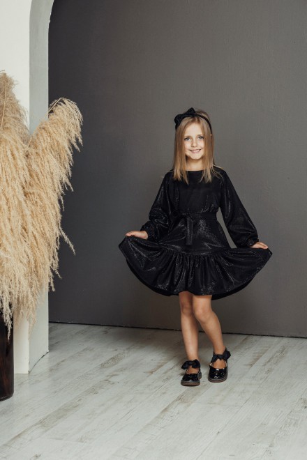 "Mini black shiny" girl's dress