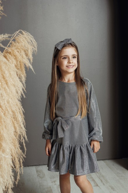 "Mini silver shiny" girl's dress