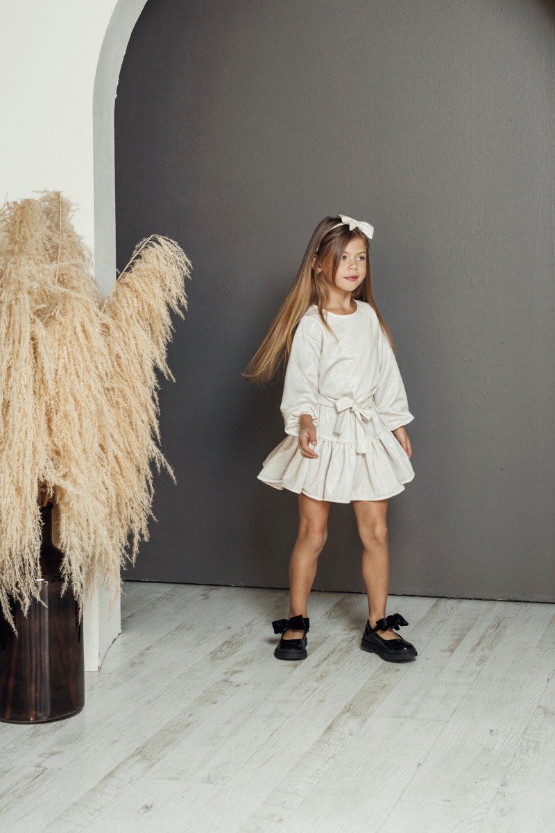 "Mini cream shiny" girl's dress – photo 3