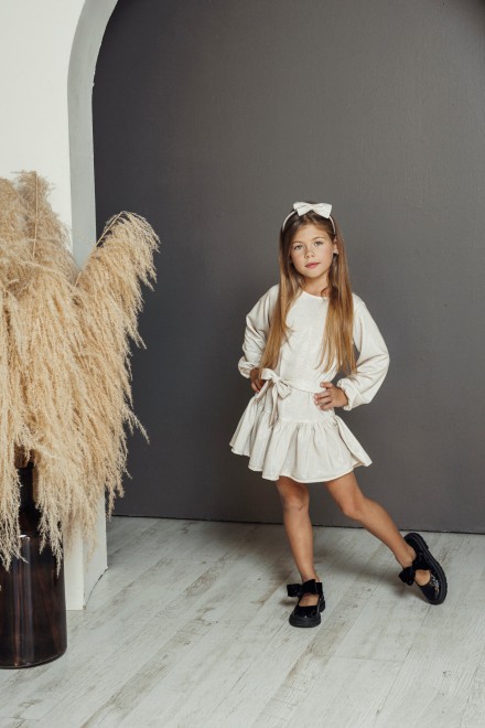 "Mini cream shiny" girl's dress