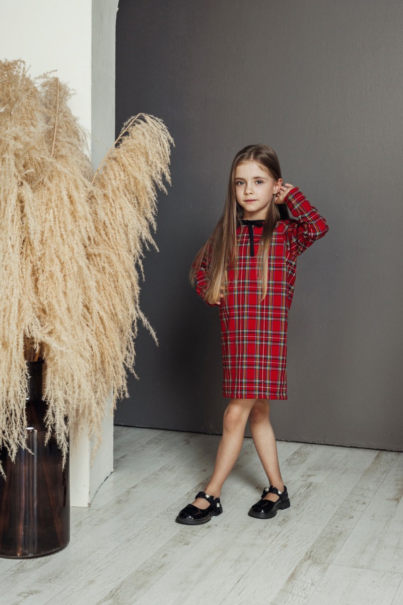 "Red checks" girl's dress