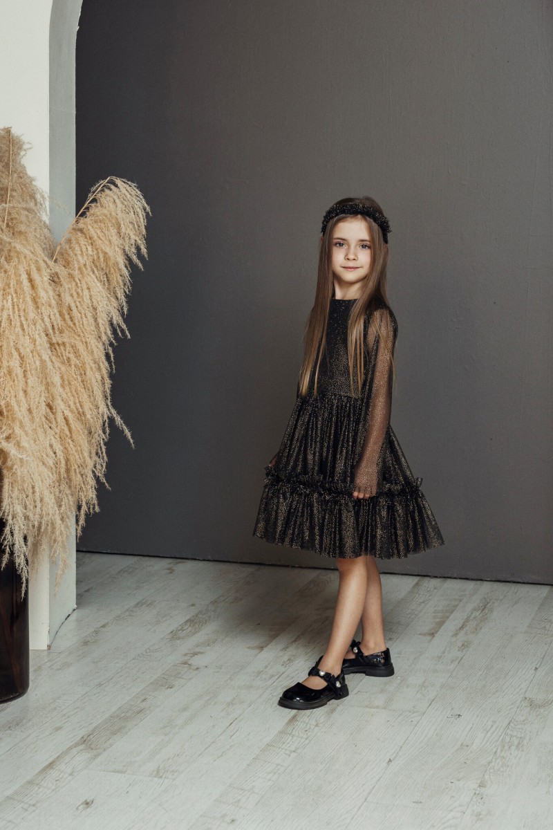 "Mini black spangle" tulle dress