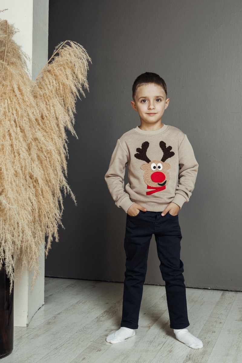 Children's cocoa Christmas jumper with Rudolf – photo 3